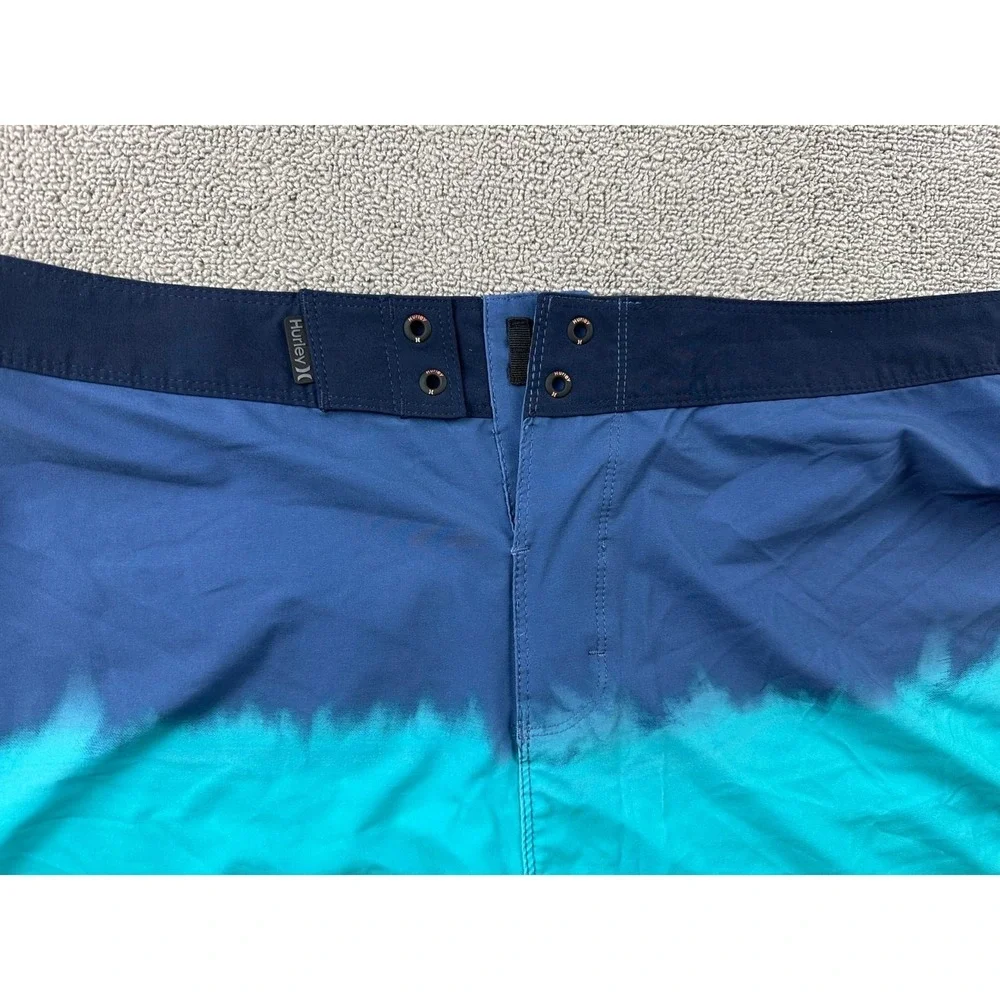 Hurley Board Shorts Men L‎ Blue Phantom Performance Colorblock Beach Vacation